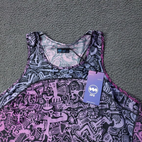 NEW $58 Janji Helio Tech Tank Top Batik Purple Polyester Womens L Large - Picture 3 of 7